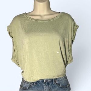 American Eagle Outfitters Light Olive Short Sleeve Top